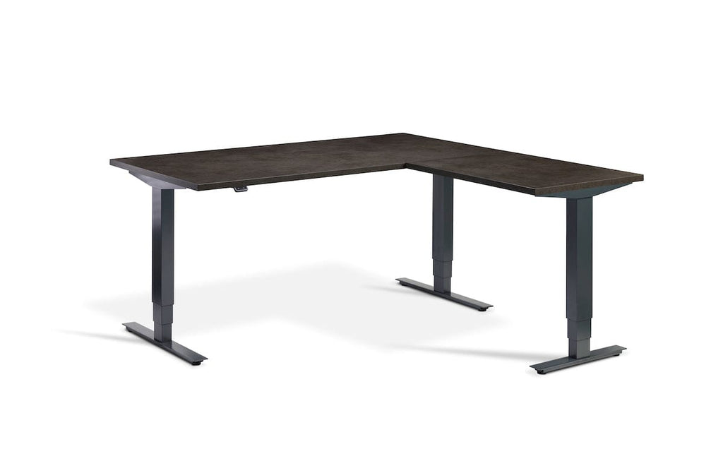 Lavoro Advance Corner Triple Motor Sit-Stand Desk - Anthracite Frame Accessories Lavoro Dark Concrete 1600x1600 Anthracite