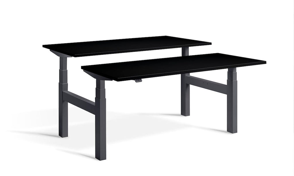 Lavoro Duo - Four Motor Back to Back Sit-Stand Desk - 800 Deep - Anthracite Frame Accessories Lavoro Black 1200x800 Anthracite