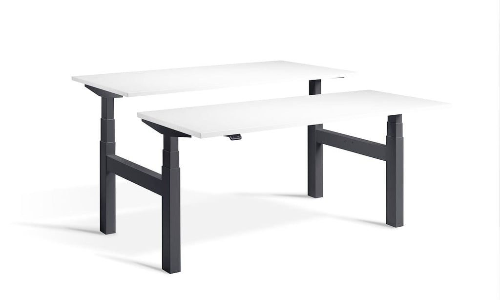 Lavoro Duo - Four Motor Back to Back Sit-Stand Desk - 800 Deep - Anthracite Frame Accessories Lavoro White 1200x800 Anthracite