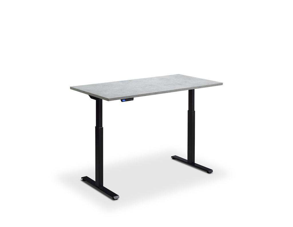 Lavoro Rusa Dual Motor Sit-Stand Desk - 600mm Deep Desktops - Black Frame Accessories Lavoro Light Concrete 1200x600 Black