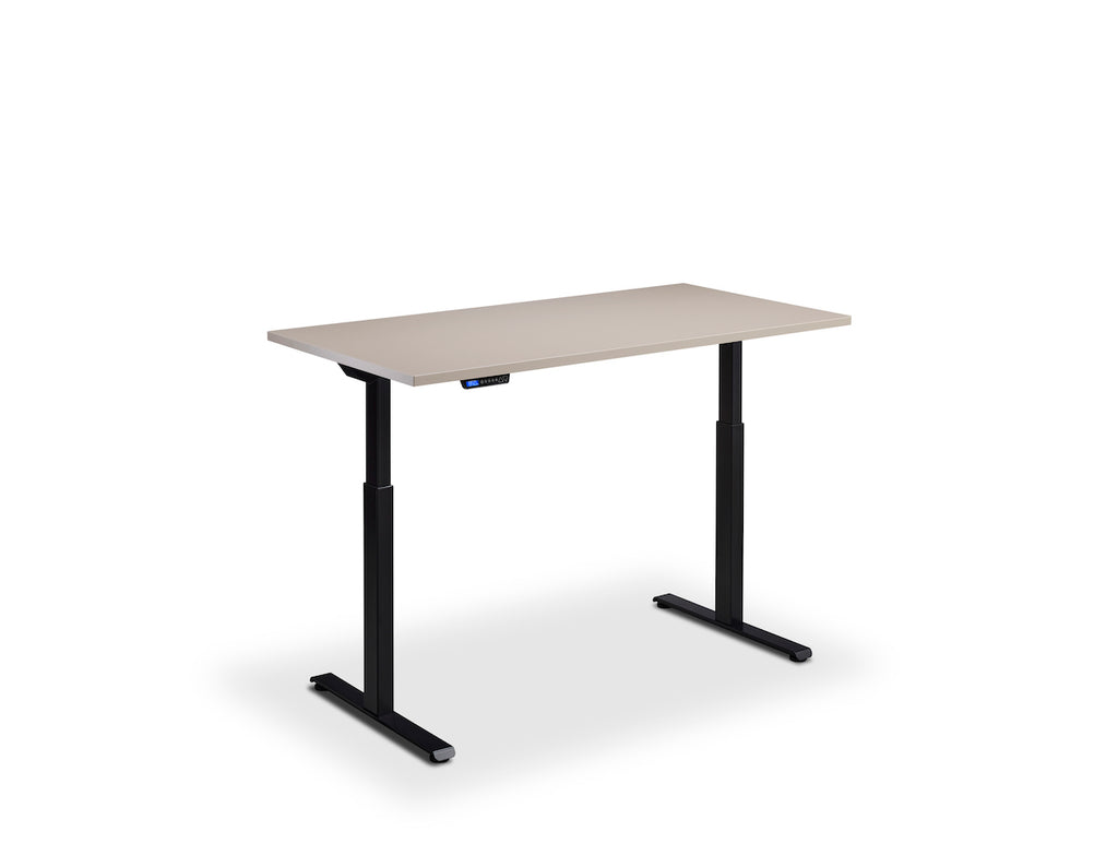 Lavoro Rusa Dual Motor Sit-Stand Desk - 600mm Deep Desktops - Black Frame Accessories Lavoro Stone 1200x600 Black