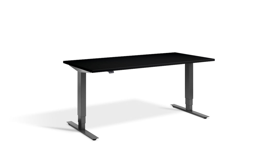 Lavoro Advance Dual Motor Sit-Stand Desk - 700mm Deep Desktops - Dark Grey Frame Accessories Lavoro Black 1200x700 Dark Grey