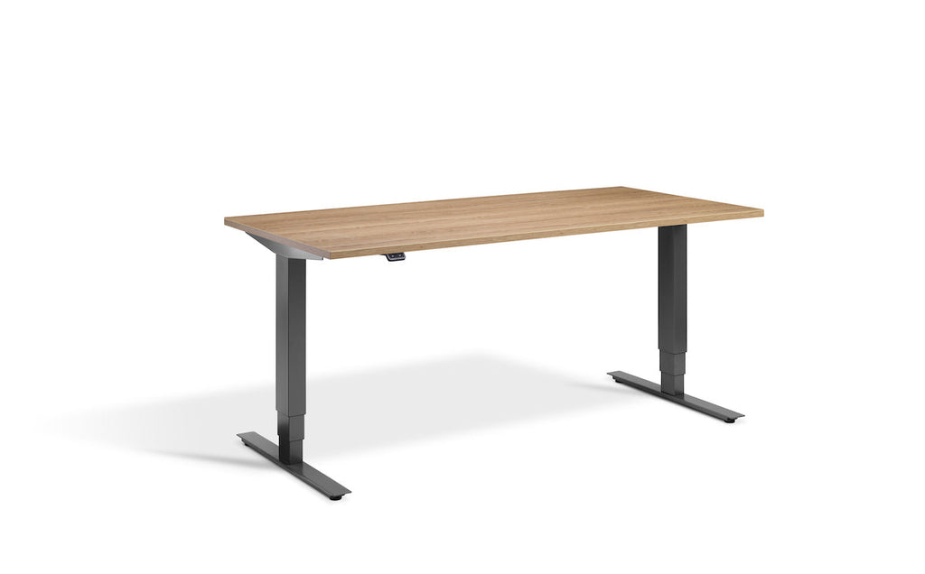 Lavoro Advance Dual Motor Sit-Stand Desk - 700mm Deep Desktops - Dark Grey Frame Accessories Lavoro Brown Oak 1200x700 Dark Grey