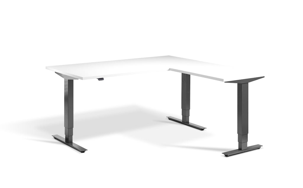 Lavoro Advance Corner Triple Motor Sit-Stand Desk - Dark Grey Frame Accessories Lavoro White 1600x1600 Dark Grey