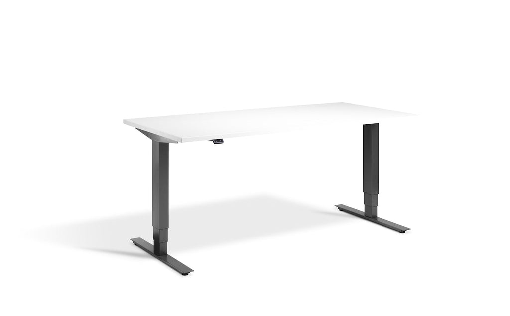 Lavoro Advance Dual Motor Sit-Stand Desk - 700mm Deep Desktops - Dark Grey Frame Accessories Lavoro White 1200x700 Dark Grey