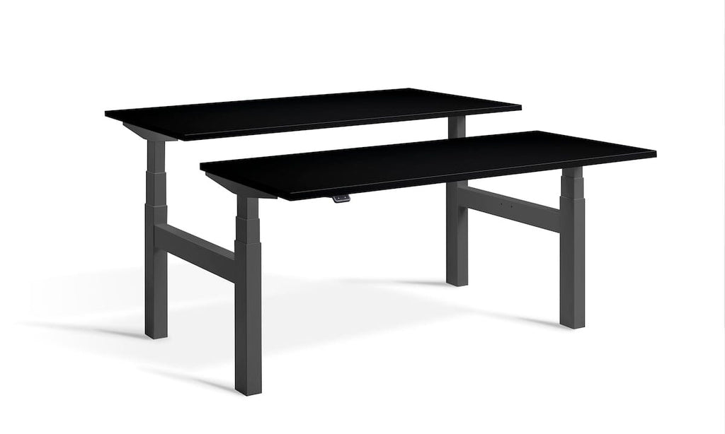 Lavoro Duo - Four Motor Back to Back Sit-Stand Desk - 800 Deep - Dark Grey Frame Accessories Lavoro Black 1200x800 Anthracite