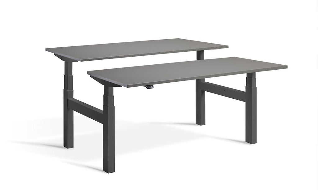 Lavoro Duo - Four Motor Back to Back Sit-Stand Desk - 800 Deep - Dark Grey Frame Accessories Lavoro Graphite 1200x800 Anthracite