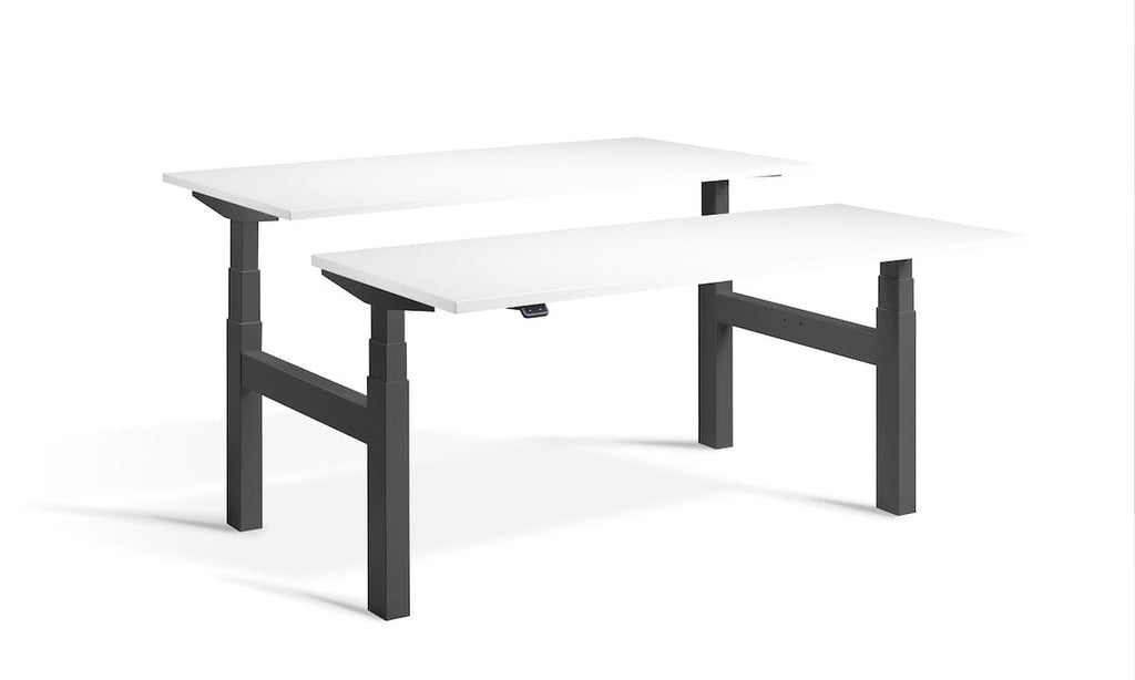 Lavoro Duo - Four Motor Back to Back Sit-Stand Desk - 800 Deep - Dark Grey Frame Accessories Lavoro White 1200x800 Anthracite