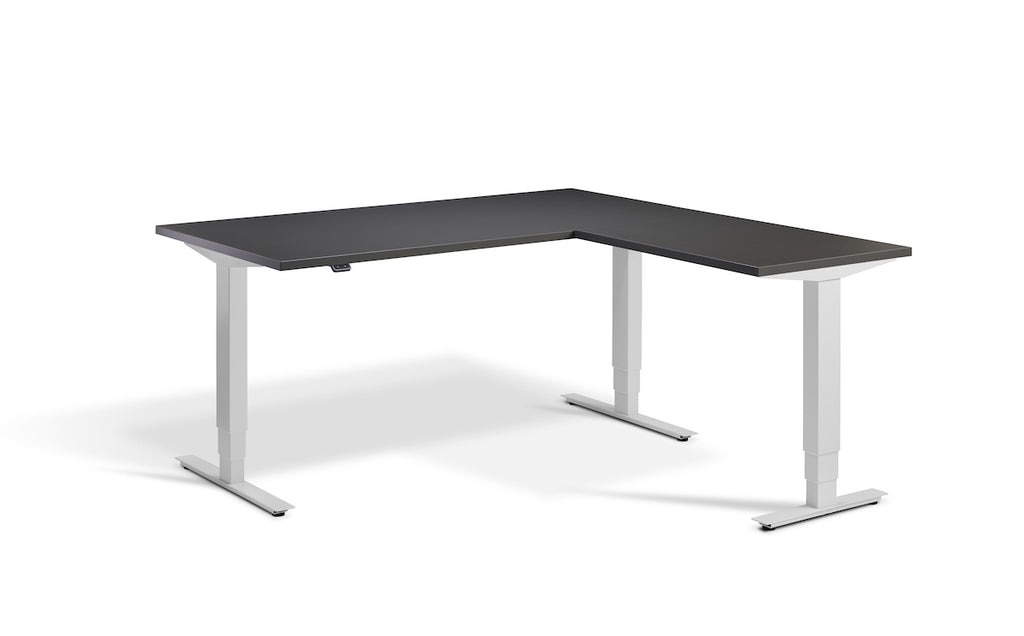 Lavoro Advance Corner Triple Motor Sit-Stand Desk - Light Grey Frame Accessories Lavoro Graphite 1600x1600 Light Grey