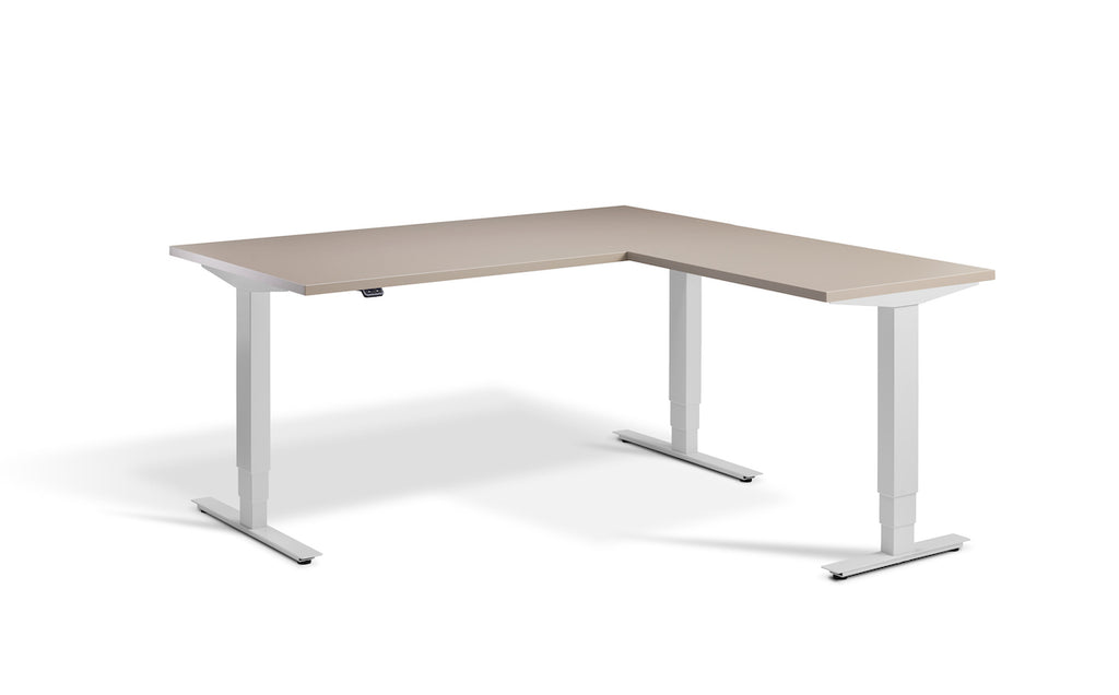 Lavoro Advance Corner Triple Motor Sit-Stand Desk - Light Grey Frame Accessories Lavoro Stone 1600x1600 Light Grey