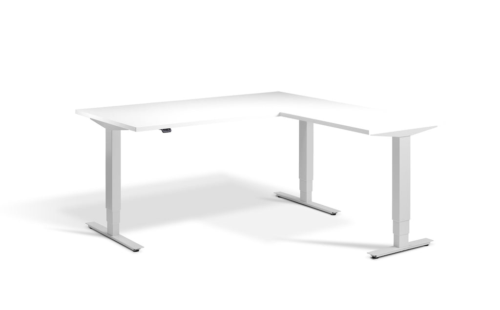 Lavoro Advance Corner Triple Motor Sit-Stand Desk - Light Grey Frame Accessories Lavoro White 1600x1600 Light Grey