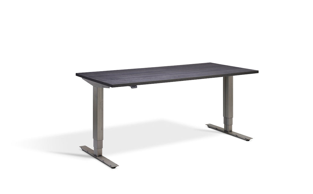 Lavoro Advance Dual Motor Sit-Stand Desk - 700mm Deep Desktops - Raw Steel Frame Accessories Lavoro Anthracite Sherman Oak 1200x700 Raw Steel