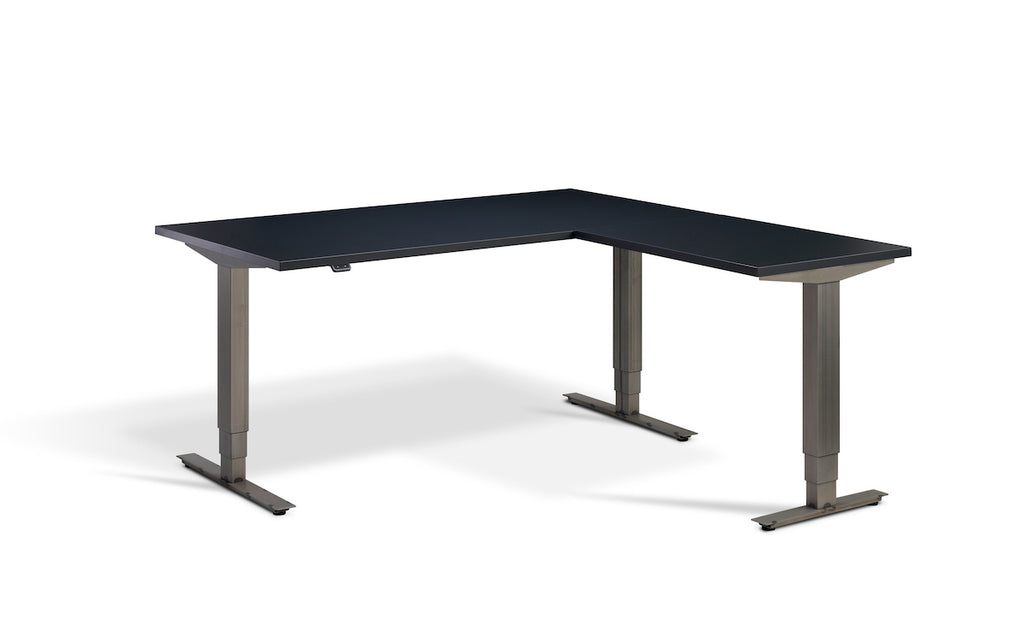 Lavoro Advance Corner Triple Motor Sit-Stand Desk - Raw Steel Frame Accessories Lavoro Anthracite 1600x1600 Raw Steel