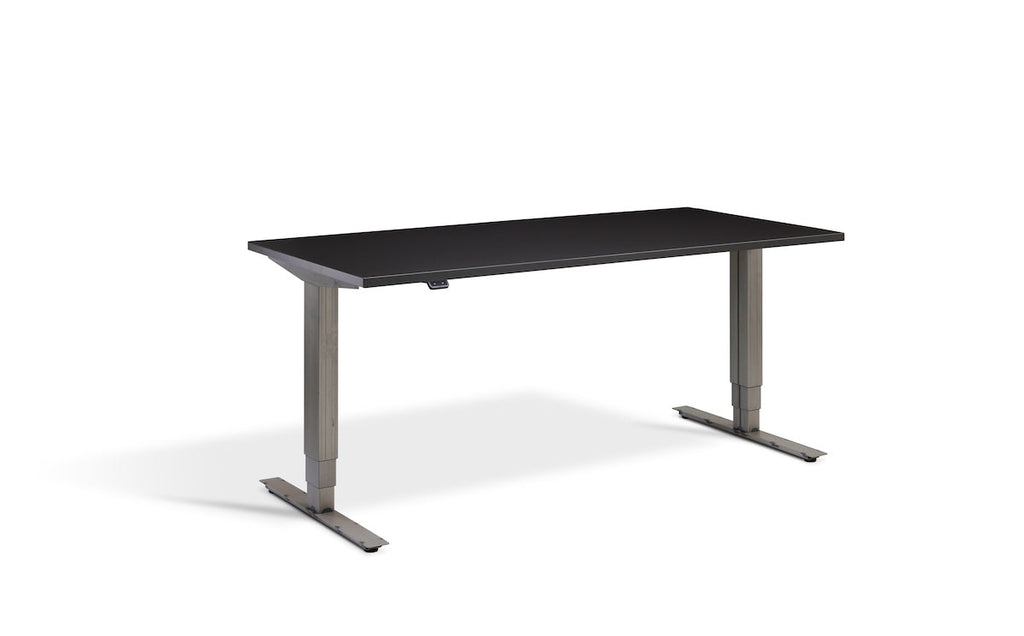 Lavoro Advance Dual Motor Sit-Stand Desk - 800mm Deep Desktops - Raw Steel Frame Accessories Lavoro Soft Black 1200x800 Raw