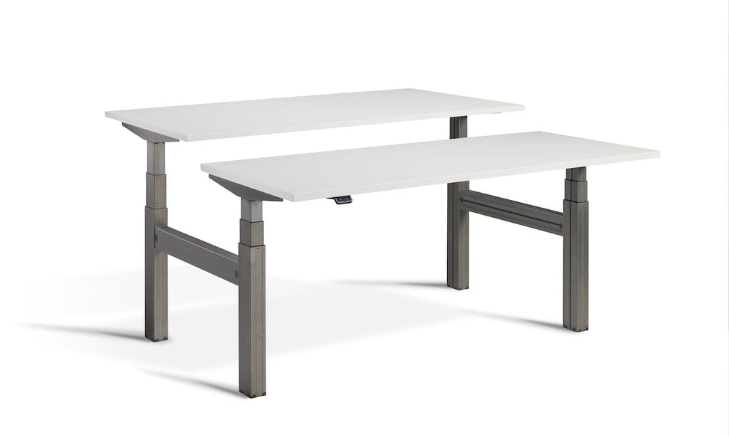 Lavoro Duo - Four Motor Back to Back Sit-Stand Desk - 800 Deep - Raw Steel Frame Accessories Lavoro Light Grey 1200x800 Raw Steel