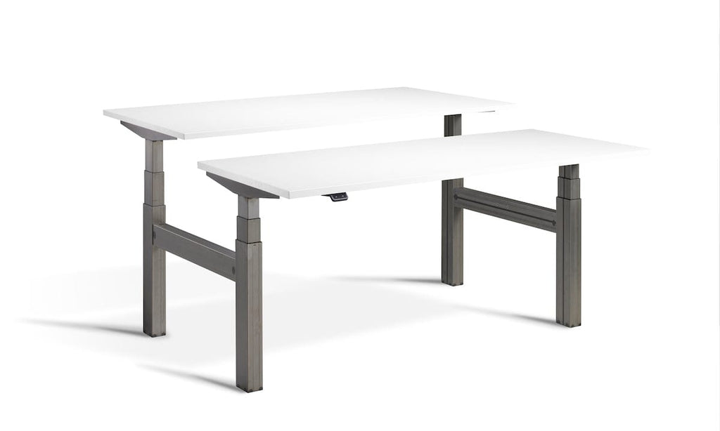 Lavoro Duo - Four Motor Back to Back Sit-Stand Desk - 800 Deep - Raw Steel Frame Accessories Lavoro White 1200x800 Raw Steel