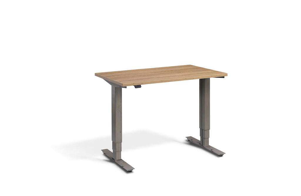 Lavoro Advance Mini Dual Motor Sit-Stand Desk - Raw Steel Frame Accessories Lavoro Brown Oak  