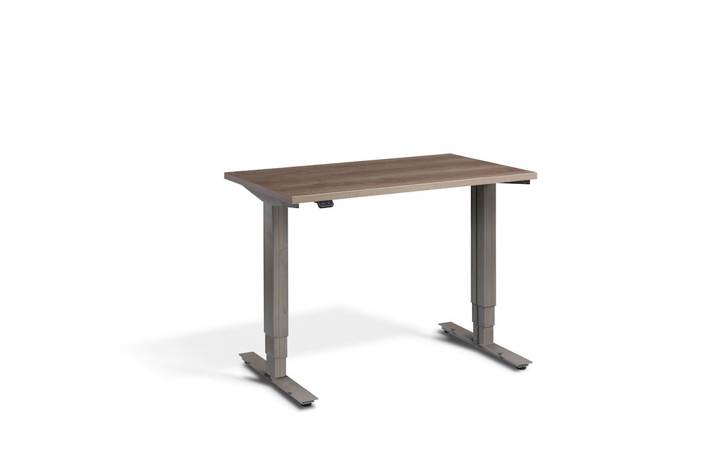 Lavoro Advance Mini Dual Motor Sit-Stand Desk - Raw Steel Frame Accessories Lavoro Grey Nebraska Oak  