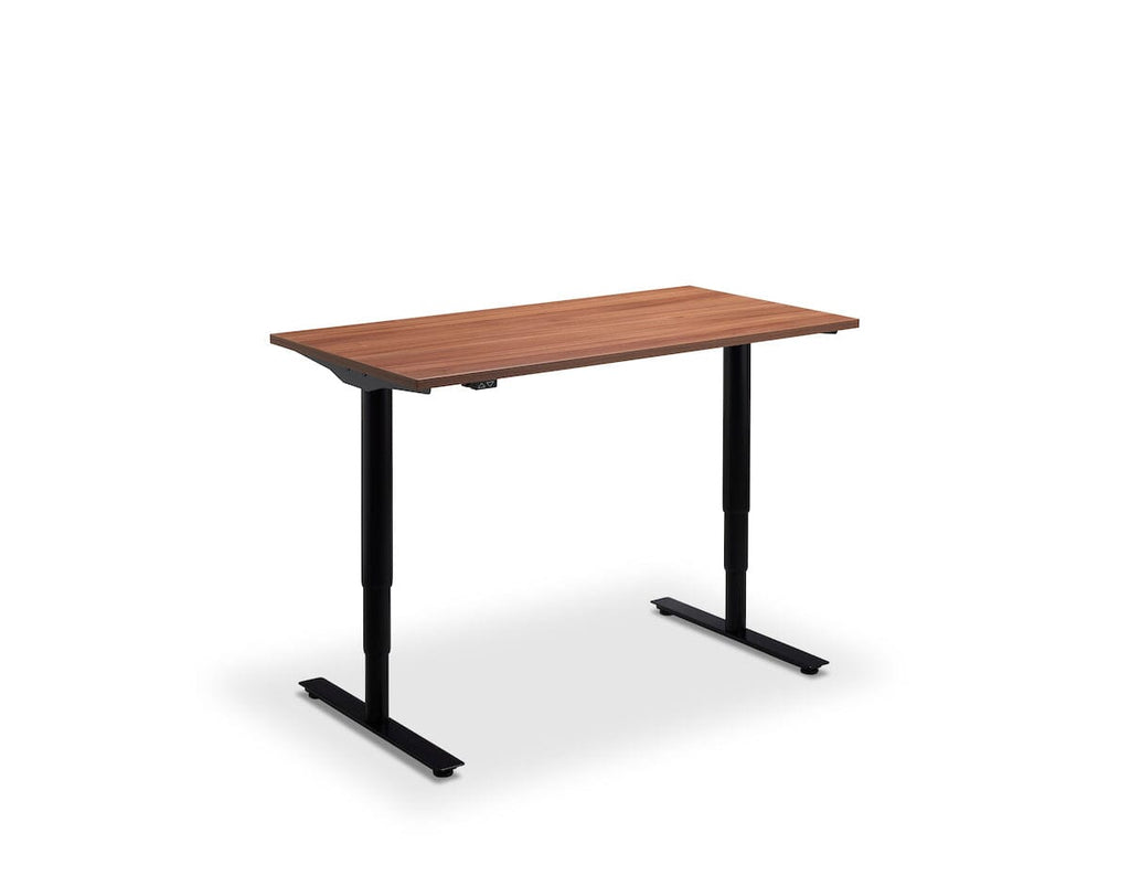 Lavoro Runda Dual Motor Sit-Stand Desk - 700mm Deep Desktops - Black Frame Accessories Lavoro Natural Dijon Walnut 1200x700 Black