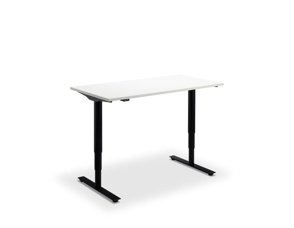 Lavoro Runda Dual Motor Sit-Stand Desk - 700mm Deep Desktops - Black Frame Accessories Lavoro White 1200x700 Black