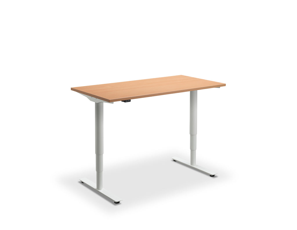 Lavoro Runda Dual Motor Sit-Stand Desk - 800mm Deep Desktops - White Frame - e-furniture