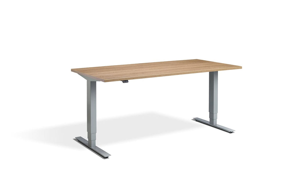 Lavoro Advance Dual Motor Sit-Stand Desk - 700mm Deep Desktops - Silver Frame Accessories Lavoro Brown Oak 1200x700 Silver