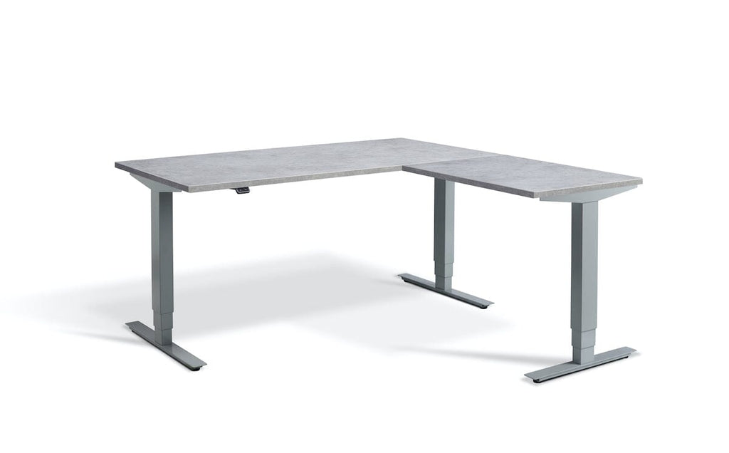 Lavoro Advance Corner Triple Motor Sit-Stand Desk - Silver Frame Accessories Lavoro Light Concrete 1600x1600 Silver