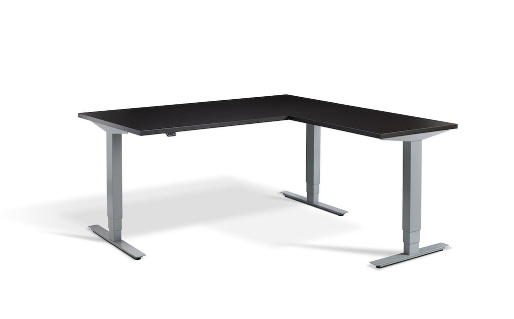 Lavoro Advance Corner Triple Motor Sit-Stand Desk - Silver Frame Accessories Lavoro Soft Black 1600x1600 Silver