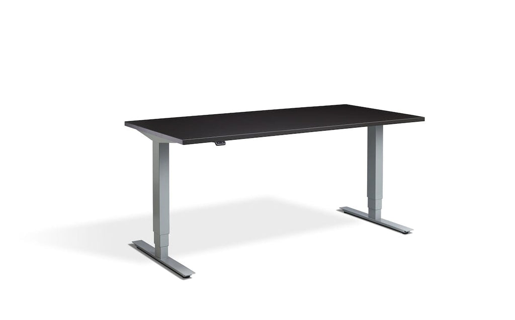 Lavoro Advance Dual Motor Sit-Stand Desk - 700mm Deep Desktops - Silver Frame Accessories Lavoro Soft Black 1200x700 Silver