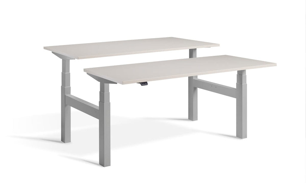 Lavoro Duo - Four Motor Back to Back Sit-Stand Desk - 800 Deep - Silver Frame Accessories Lavoro Cashmere 1200x800 Silver