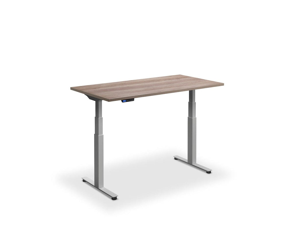 Lavoro Flyga Dual Motor Sit-Stand Desk - 800mm Deep Desktops - Silver Frame Accessories Lavoro Grey Nebraska Oak 1200x800 Silver