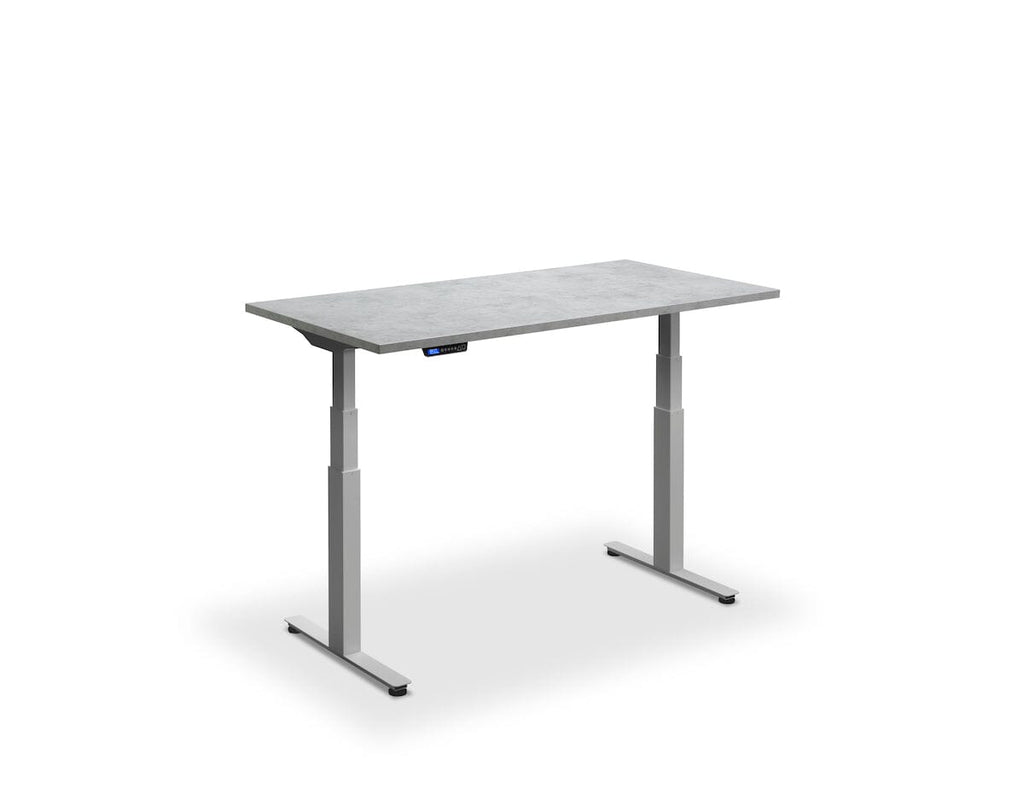 Lavoro Flyga Dual Motor Sit-Stand Desk - 600mm Deep Desktops - Silver Frame Accessories Lavoro Light Concrete 1000x600 Silver