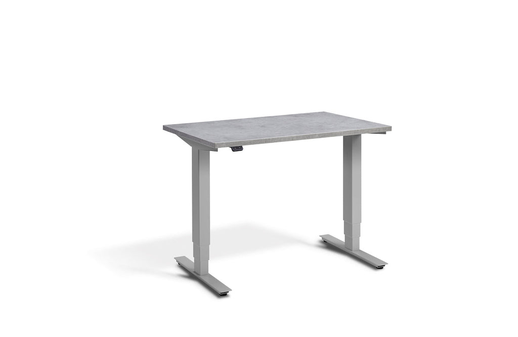 Lavoro Advance Mini Dual Motor Sit-Stand Desk - Silver Frame Accessories Lavoro Light Concrete  