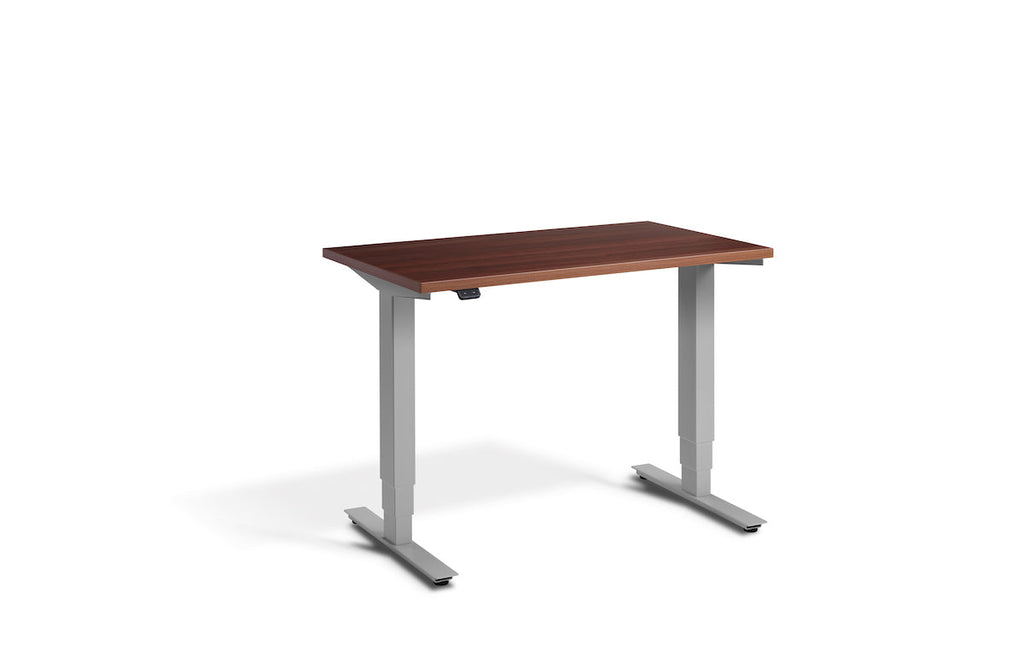 Lavoro Advance Mini Dual Motor Sit-Stand Desk - Silver Frame Accessories Lavoro Natural Dijon Walnut  