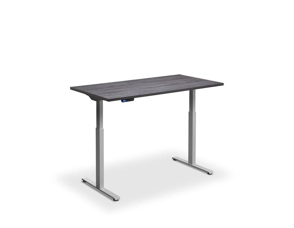 Lavoro Rusa Dual Motor Sit-Stand Desk - 600mm Deep Desktops - Silver Frame Accessories Lavoro Anthracite Sherman Oak 1200x600 Silver