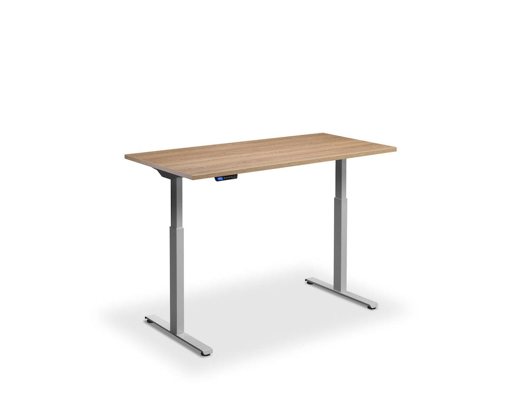 Lavoro Rusa Dual Motor Sit-Stand Desk - 600mm Deep Desktops - Silver Frame Accessories Lavoro Brown Oak 1200x600 Silver