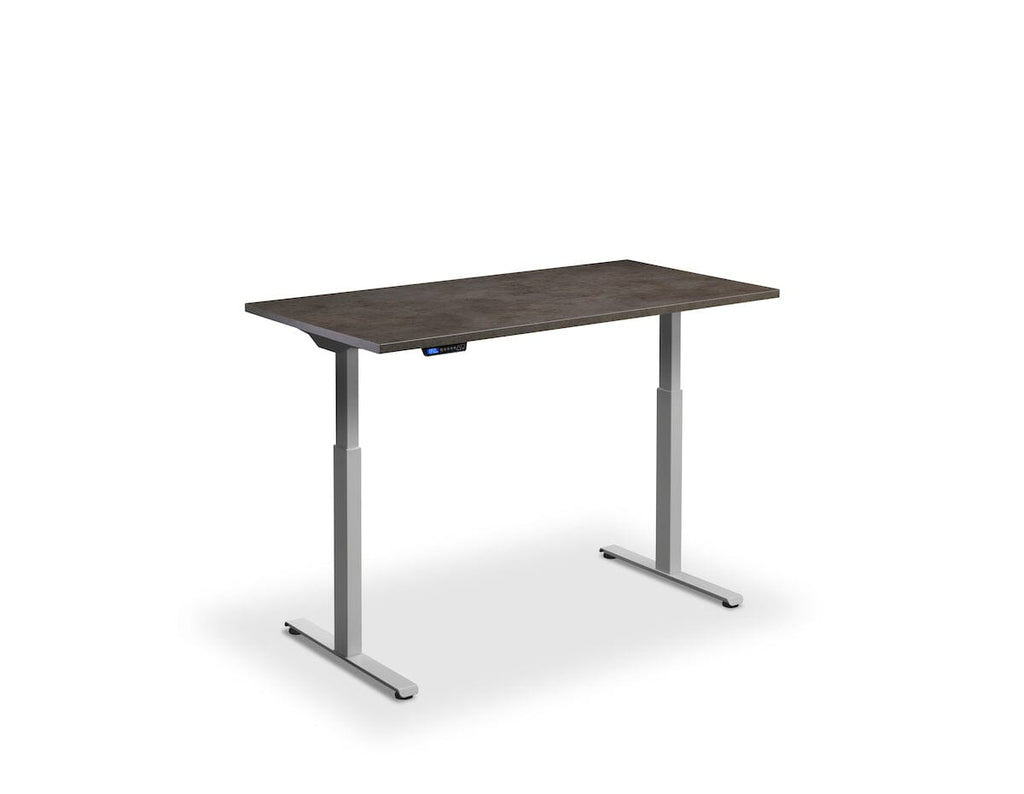 Lavoro Rusa Dual Motor Sit-Stand Desk - 600mm Deep Desktops - Silver Frame Accessories Lavoro Dark Concrete 1200x600 Silver