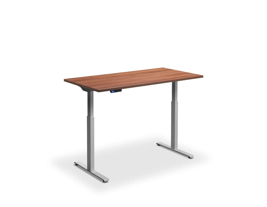 Lavoro Rusa Dual Motor Sit-Stand Desk - 600mm Deep Desktops - Silver Frame Accessories Lavoro Natural Dijon Walnut 1200x600 Silver