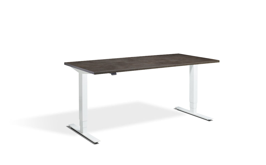 Lavoro Advance Dual Motor Sit-Stand Desk - 800mm Deep Desktops - White Frame Accessories Lavoro Dark Concrete 1200x800 White