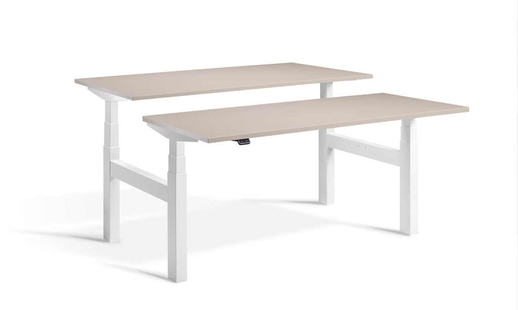Lavoro Duo - Four Motor Back to Back Sit-Stand Desk - 700 Deep - White Frame - e-furniture