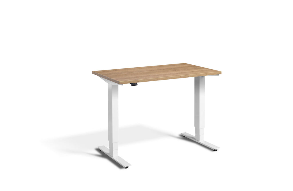 Lavoro Advance Mini Dual Motor Sit-Stand Desk - White Frame Accessories Lavoro Brown Oak  