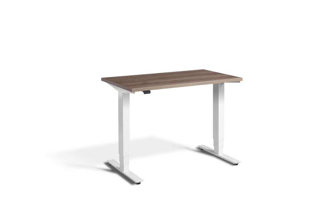 Lavoro Advance Mini Dual Motor Sit-Stand Desk - White Frame Accessories Lavoro Grey Nebraska Oak  