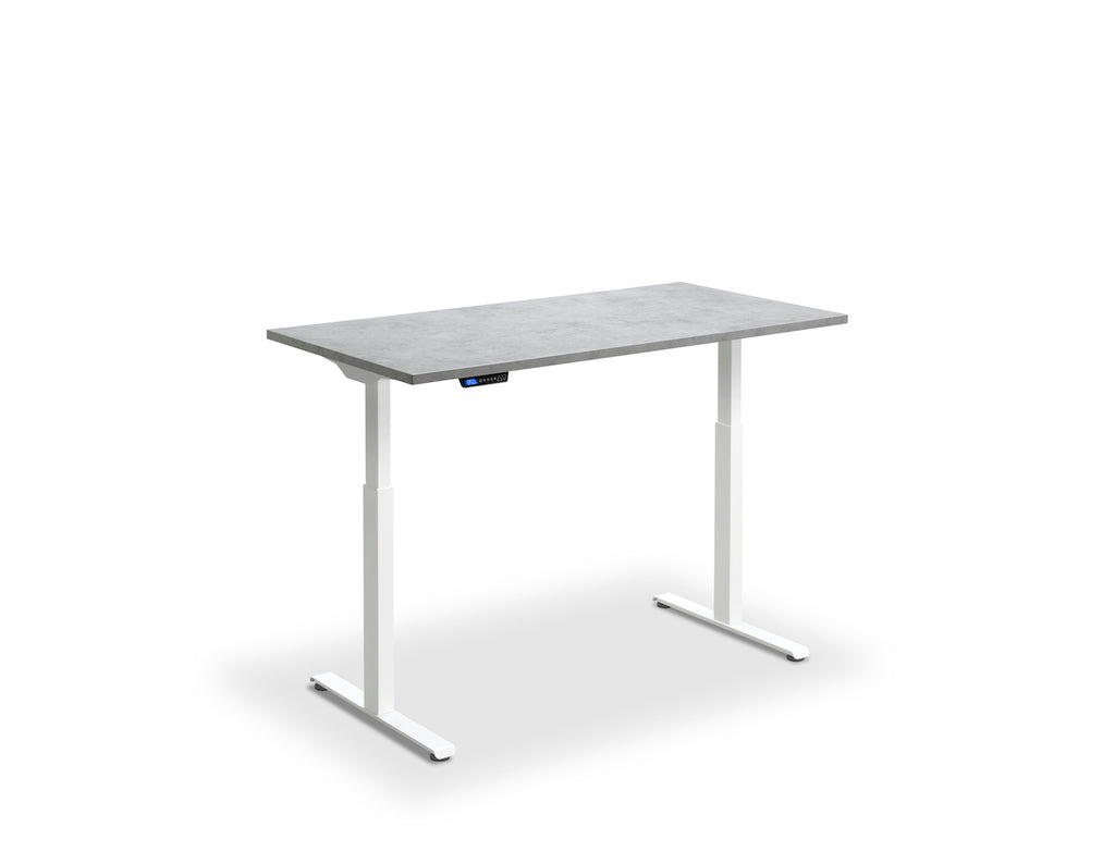 Lavoro Rusa Dual Motor Sit-Stand Desk - 800mm Deep Desktops - White Frame Accessories Lavoro Light Concrete 1200x800 White