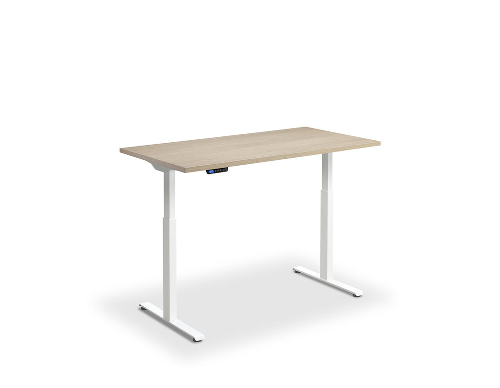 Lavoro Rusa Dual Motor Sit-Stand Desk - 600mm Deep Desktops - White Frame Accessories Lavoro Natural Oak 1000x600 White