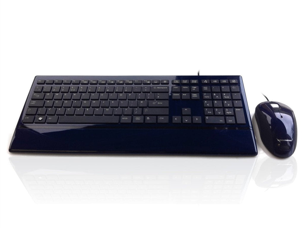 Accuratus Image Set - USB Slim Full Size Keyboard & Mouse with Glossy Finish Accessories Accuratus Blue  