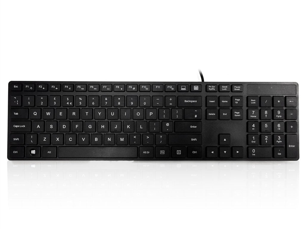 Accuratus 301 - USB Full Size Super Slim Multimedia Keyboard with Square Modern Keys - UK English Layout Accessories Accuratus   