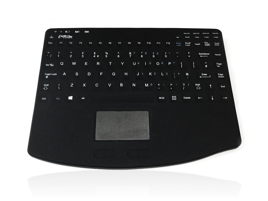 Accuratus AccuMed 540 RF - RF 2.4GHz Wireless & Rechargeable Mini Sealed IP67 Antibacterial Clinical / Medical Keyboard with Touchpad Accessories Accuratus Black  