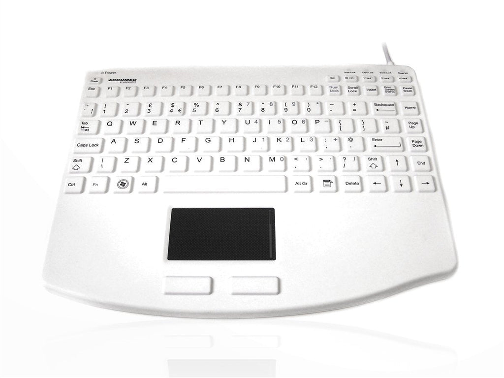 Accuratus AccuMed 540 V2 - USB Mini Sealed IP67 Antibacterial Clinical / Medical Keyboard with Large Touchpad Accessories Accuratus   