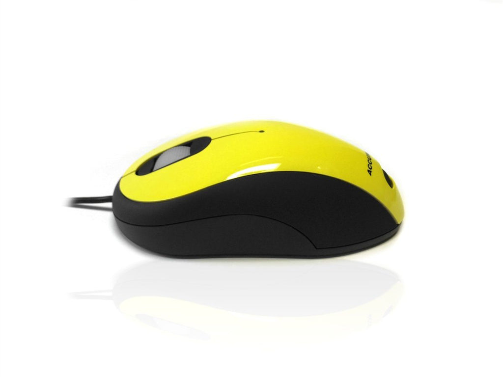 Accuratus Image Mouse - USB Full Size Glossy Finish Computer Mouse Accessories Accuratus Yellow  